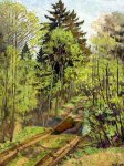 Дорога в лесу - 1987, 90х70, холст, масло, цена договорная.<br />