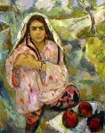***Туркменка с гранатами - холст, масло, 60х45. Цена договорная