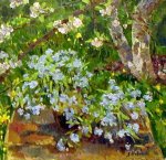 ***Летние незабудки - холст, масло, 60х60. Цена договорная