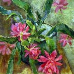 ***Розовые цветы - холст, масло, 45х45. Цена договорная
